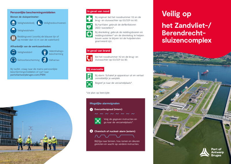 De veiligheidsvoorschriften bij een bezoek aan het Zandvliet-/Berendrechtsluizencomplex.