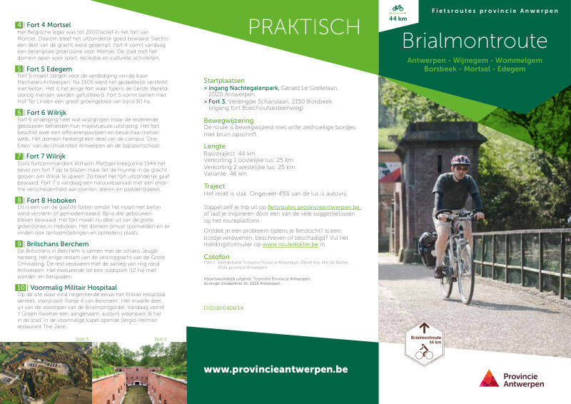 Folder met praktische informatie over de Brialmontroute.