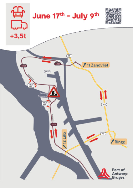 Omleiding voor verkeer +3,5 ton