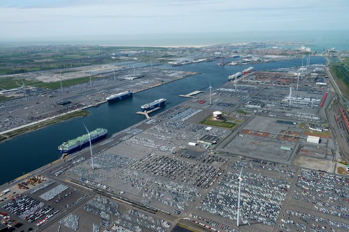 ICO Car terminal for automotive and RORO at the port of Zeebrugge